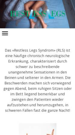 Vorschau der mobilen Webseite www.restless-legs.ch, Restless Legs Schweiz