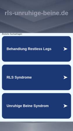 Vorschau der mobilen Webseite www.rls-unruhige-beine.de, Selbsthilfe Unruhige Beine e.V.