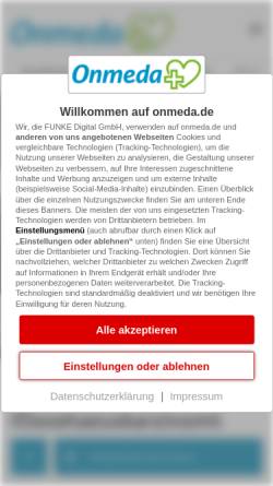Vorschau der mobilen Webseite www.onmeda.de, Speiseröhrenkrebs - Onmeda