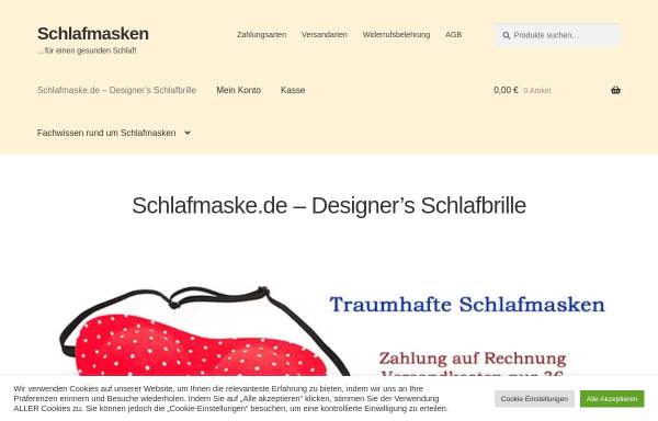 Vorschau von schlafmaske.de, Designer's Schlafbrille Dr. Helmut Weidenmann