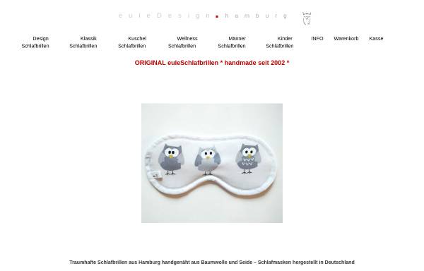Vorschau von www.schlafbrille.de, Eule design, C. Lueck und H. Deinert GbR