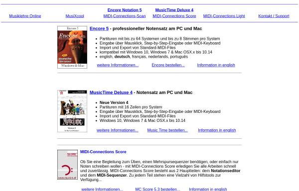 Vorschau von www.magicsystems.de, Encore und Music Time