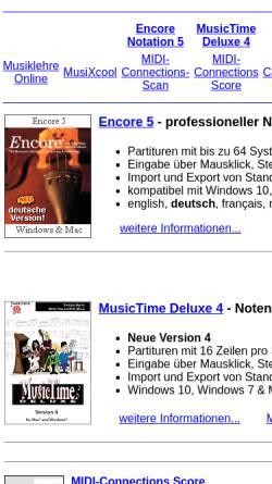 Vorschau der mobilen Webseite www.magicsystems.de, Encore und Music Time