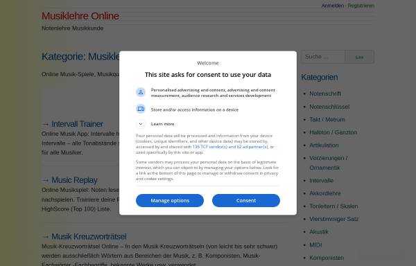 Vorschau von www.notenlehre.at, Musiklehre online