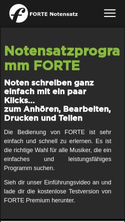 Vorschau der mobilen Webseite www.forte-notensatz.de, Notensatzprogramm Forte