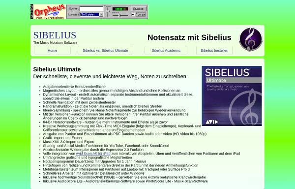 Vorschau von www.sibelius.at, Sibelius Notensatz