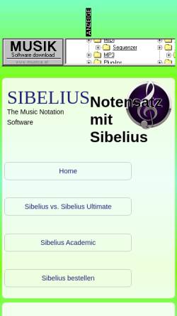 Vorschau der mobilen Webseite www.sibelius.at, Sibelius Notensatz