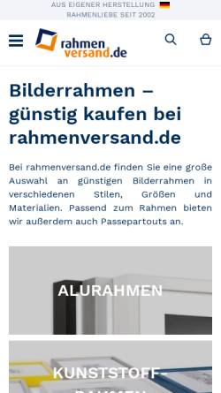 Vorschau der mobilen Webseite www.rahmenversand.de, Radeberger Bilderrahmen GmbH
