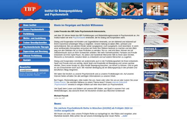 Vorschau von www.ibp-psychomotorik.de, Institut für Bewegungsbildung und Psychomotorik (IBP)