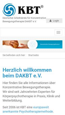 Vorschau der mobilen Webseite www.dakbt.de, Konzentrative Bewegungstherapie