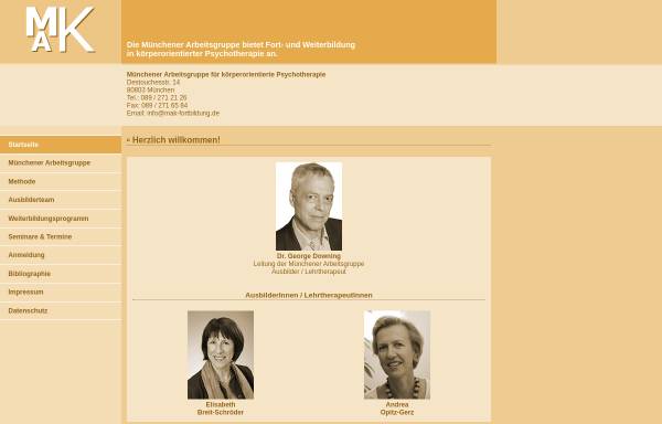 Vorschau von www.mak-fortbildung.de, Münchener Arbeitsgruppe für körperorientierte Psychotherapie (MAK)
