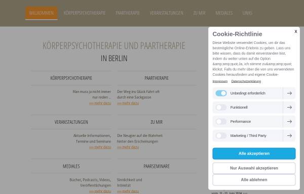 Vorschau von www.koerperpsychotherapie-berlin.de, Reichianische Körperpsychotherapie