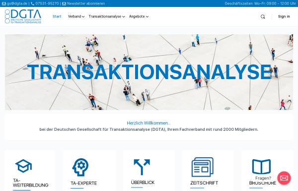 Vorschau von www.dgta.de, Deutsche Gesellschaft für Transaktionsanalyse (DGTA )