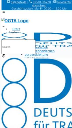 Vorschau der mobilen Webseite www.dgta.de, Deutsche Gesellschaft für Transaktionsanalyse (DGTA )