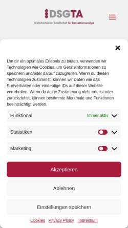 Vorschau der mobilen Webseite dsgta.ch, Deutschschweizer Gesellschaft für Transaktionsanalyse (DSGTA)