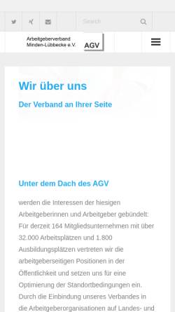 Vorschau der mobilen Webseite www.agv-minden.de, Arbeitgeberverband Minden-Lübbecke [AGV]