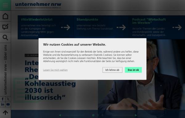Vorschau von www.unternehmer.nrw, Landesvereinigung der Arbeitgeberverbände Nordrhein-Westfalen e.V.