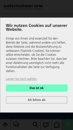 Vorschau der mobilen Webseite www.unternehmer.nrw, Landesvereinigung der Arbeitgeberverbände Nordrhein-Westfalen e.V.