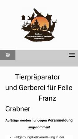 Vorschau der mobilen Webseite www.tierpraeparationen.ch, Tierpräparatorium Grabner
