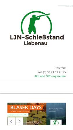 Vorschau der mobilen Webseite www.ljn-schiessstand-liebenau.de, LJN-Schießstand Liebenau GbR, Berthold Begemann