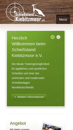 Vorschau der mobilen Webseite www.kiebitzmoor.de, Schießstand Kiebitzmoor