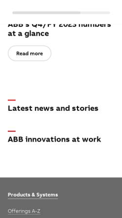 Vorschau der mobilen Webseite www.abb.de, ABB Robotik Deutschland