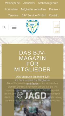 Vorschau der mobilen Webseite www.jagd-bayern.de, Landesjagdverband Bayern