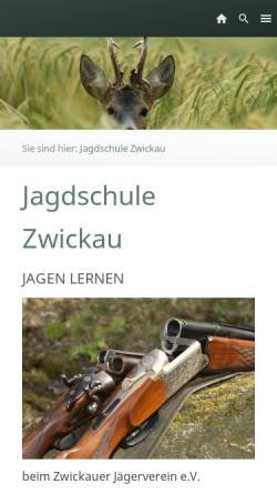 Vorschau der mobilen Webseite www.jagdverein-zwickau.de, Zwickauer Jägerverein e. V.