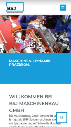 Vorschau der mobilen Webseite www.bsj-maschinenbau.de, BSJ Maschinenbau GmbH