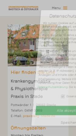 Vorschau der mobilen Webseite www.krankengymnastik-stade.de, Krankengymnastikpraxis Kahrs und Bastisch