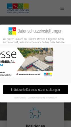 Vorschau der mobilen Webseite www.nsgb.de, Niedersächsischer Städte- und Gemeindebund