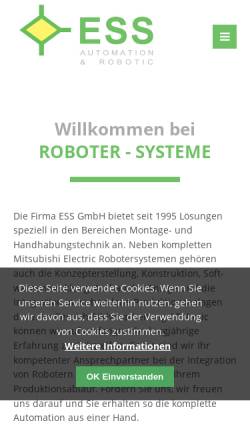 Vorschau der mobilen Webseite www.roboter-systeme.de, ESS GmbH