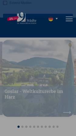 Vorschau der mobilen Webseite 9staedte.de, Die 9 Städte in Niedersachsen