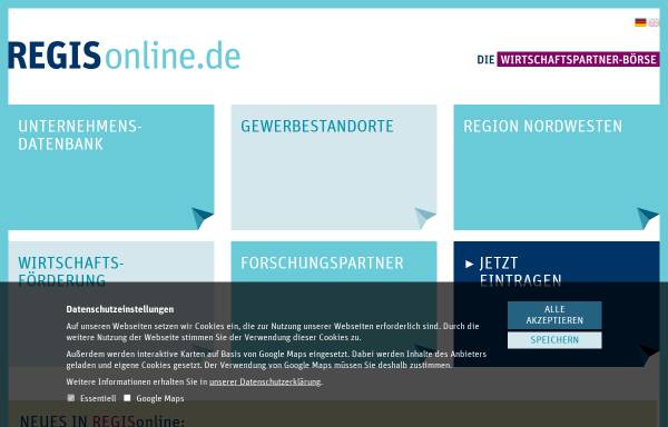 Vorschau von regisonline.de, RegIS-Online - Regionales Informations-System