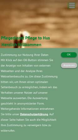 Vorschau der mobilen Webseite pflege-to-hus.de, Ambulanter Pflegedienst „Pflege to Hus“
