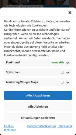 Vorschau der mobilen Webseite www.der-anker.de, Der Anker e.V.