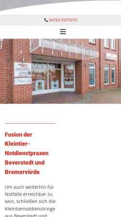 Vorschau der mobilen Webseite www.tiergesundheit-gnarrenburg.de, Praxis für Tiermedizin Beverstedt-Gnarrenburg