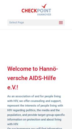 Vorschau der mobilen Webseite hannover.aidshilfe.de, Hannöversche AIDS-Hilfe e.V.