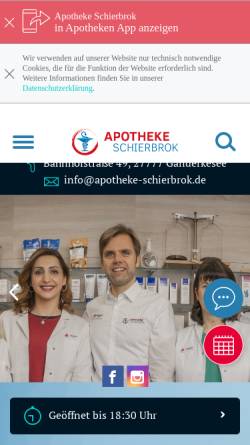 Vorschau der mobilen Webseite www.apotheke-schierbrok-ganderkesee.de, Apotheke Schierbrok