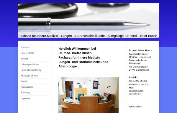 Vorschau von www.lungenfacharzt-busch.de, Lungenfacharzt Dr. med. Dieter Busch