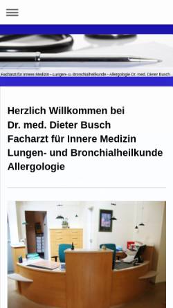 Vorschau der mobilen Webseite www.lungenfacharzt-busch.de, Lungenfacharzt Dr. med. Dieter Busch