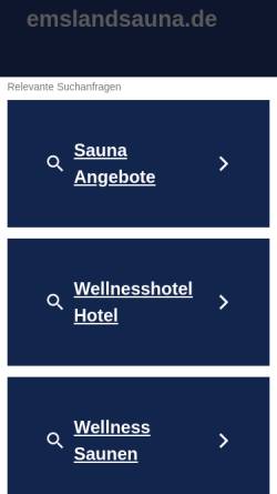 Vorschau der mobilen Webseite www.emslandsauna.de, Emsland-Kur- und Sauna-Park Hofschröer