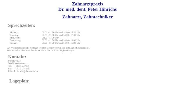 Vorschau von www.the-dentist.de, Zahnarztpraxis Dr. Peter Hinrichs