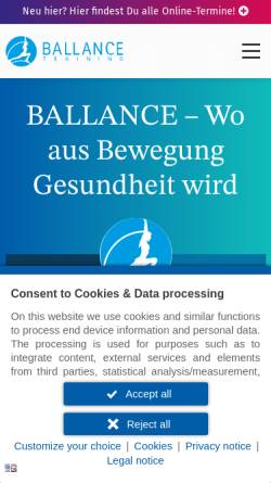 Vorschau der mobilen Webseite www.ballance.de, Ballance-Training