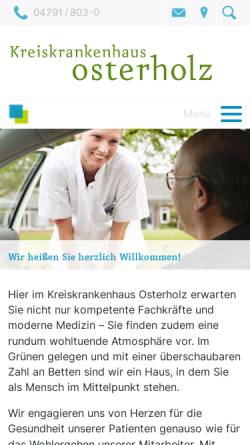 Vorschau der mobilen Webseite www.kreiskrankenhaus-osterholz.de, Kreiskrankenhaus Osterholz