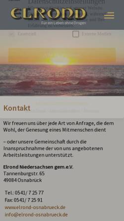 Vorschau der mobilen Webseite www.elrond-osnabrueck.de, Elrond Niedersachsen gem. e.V.
