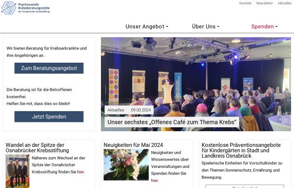 Vorschau von www.krebsstiftung.de, Osnabrücker Krebsstiftung