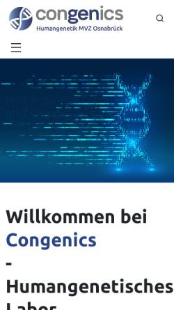 Vorschau der mobilen Webseite www.genetik-osnabrueck.de, Zentrum für medizinische Genetik
