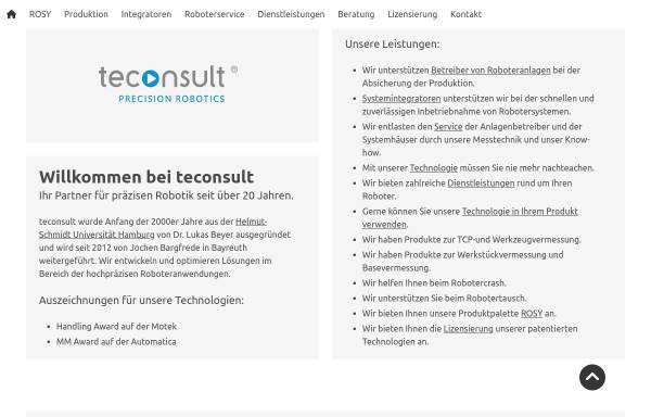Vorschau von www.teconsult.de, Teconsult Precision Robotics, Inh. Lukas Beyer