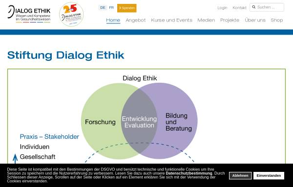 Vorschau von www.dialog-ethik.ch, Interdisziplinäres Institut für Ethik im Gesundheitswesen